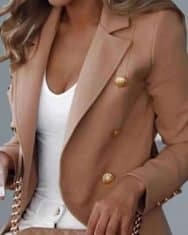 Double Breasted Long Sleeve Blazer Coat - Image 3