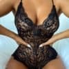 Spaghetti Strap Backless Floral Lace Teddies