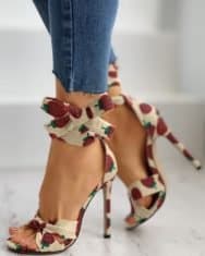 Fruit Print Twisted Detail Peep Toe Stiletto Heel - Image 3