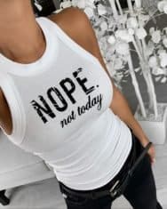 Letter Print Round Neck Casual Tank