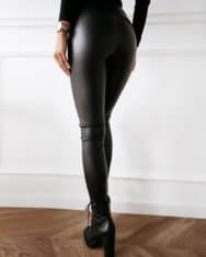 Zipper Design High Waist PU Leather Pants - Image 4