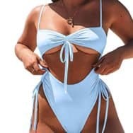 Women Sexy High Waist One Piece Swimsuit Tummy Control Swimwear