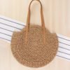 Boho Woven Straw Round Rattan Shoulder Bags