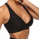 Textured Tank Top Push Up Gym Sports Bra Breathable Elastic Bralette Workout Underwear