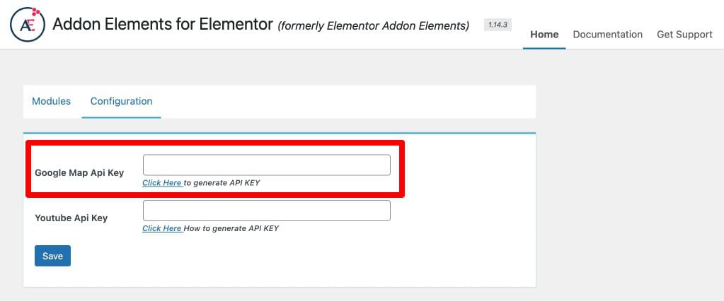 Insert Google Map API Key