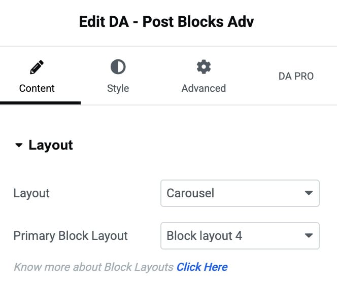 DA - Post Block Adv Widget