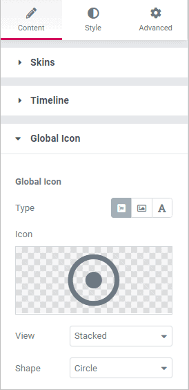 Elementor Timeline icon