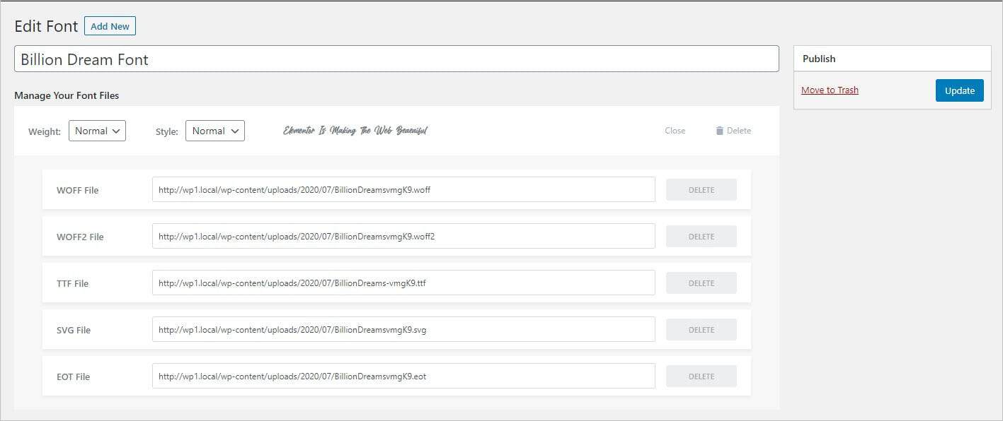 Upload Custom Font in Elementor