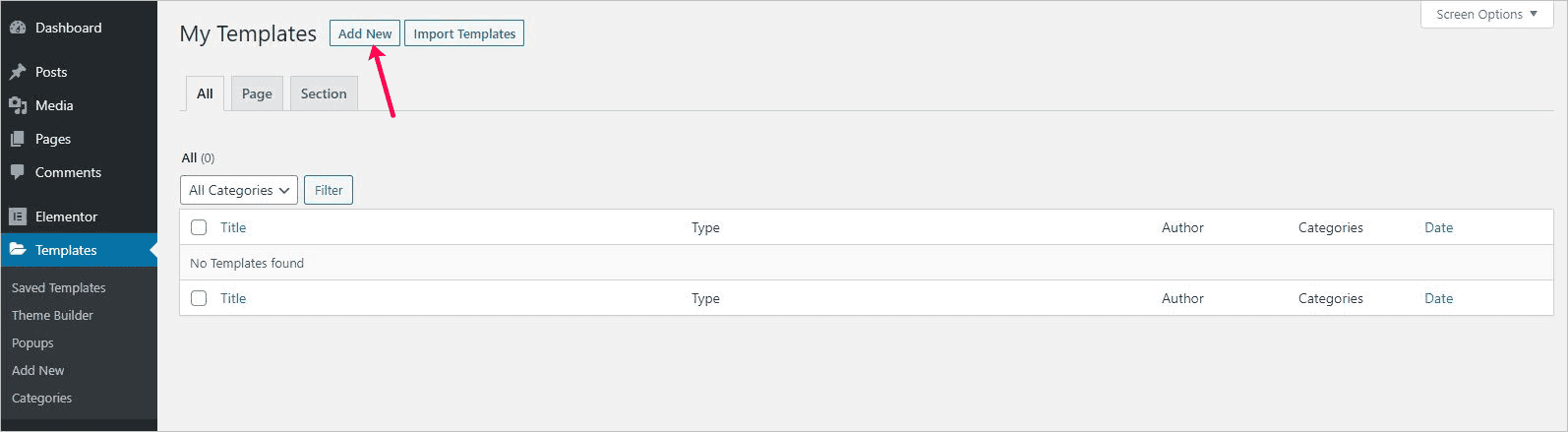 Elementor Template