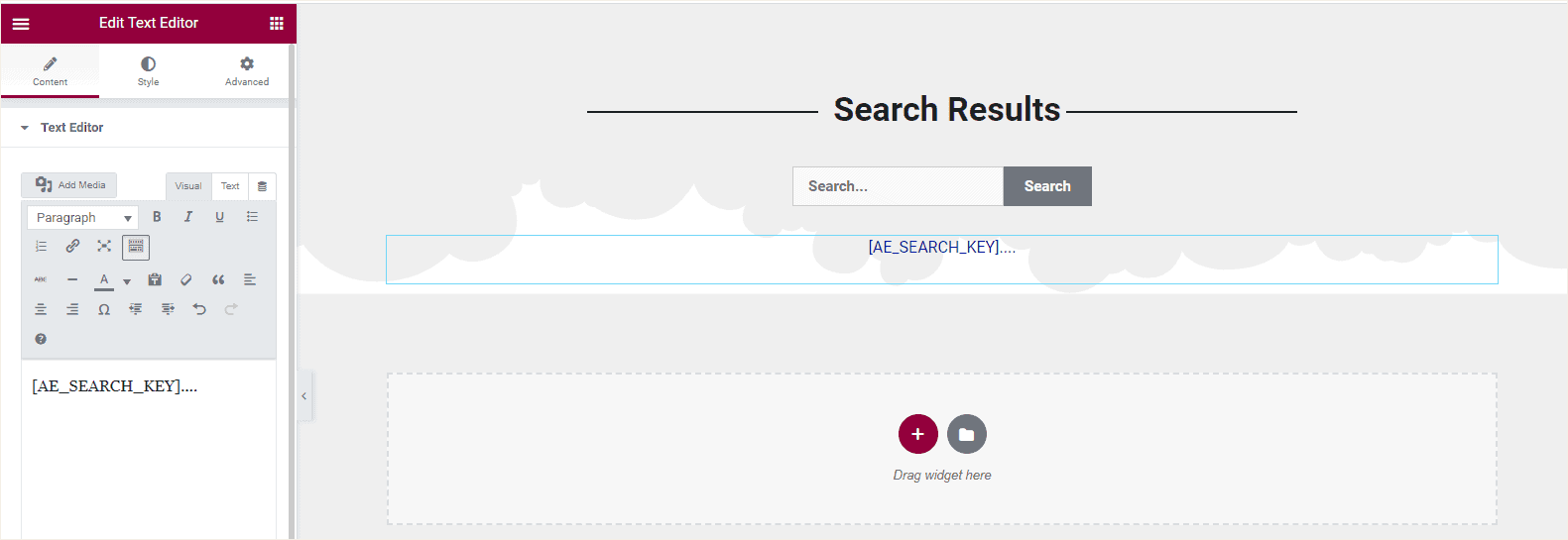 Configure Search Template