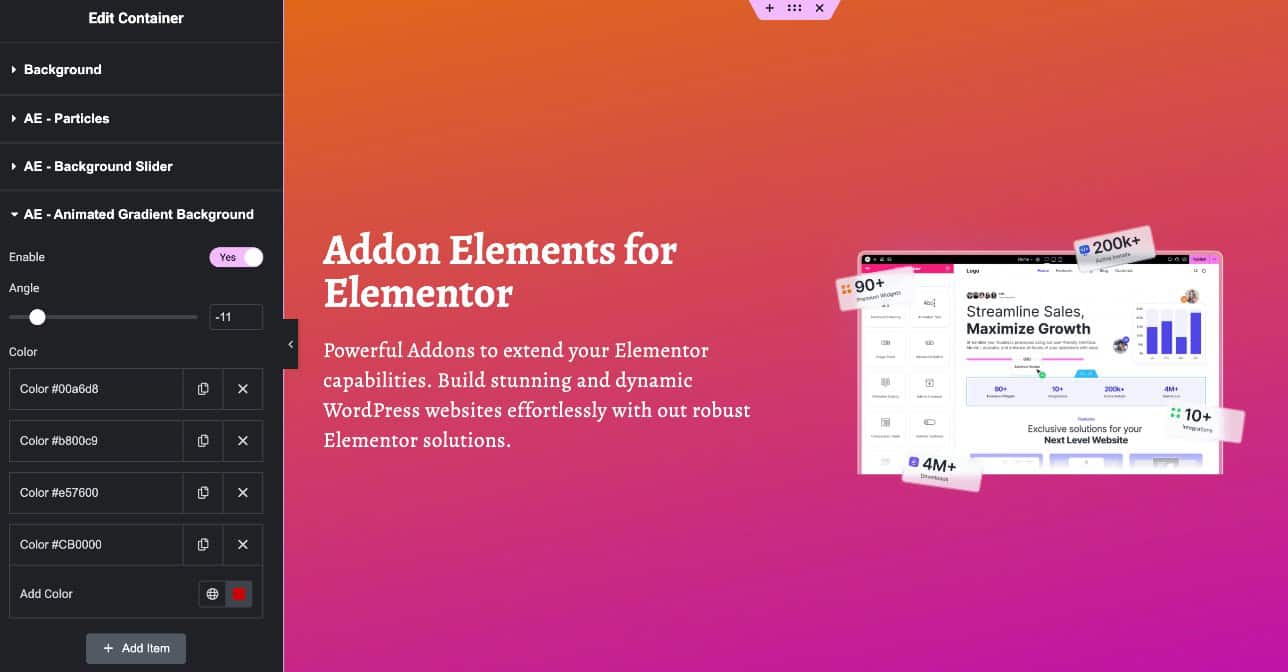 Customize Animated Gradient Background