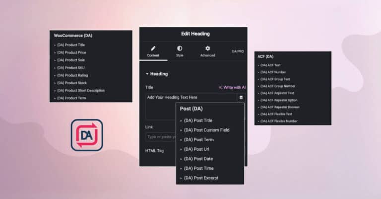 Dynific Addons for Elementor dynamic content