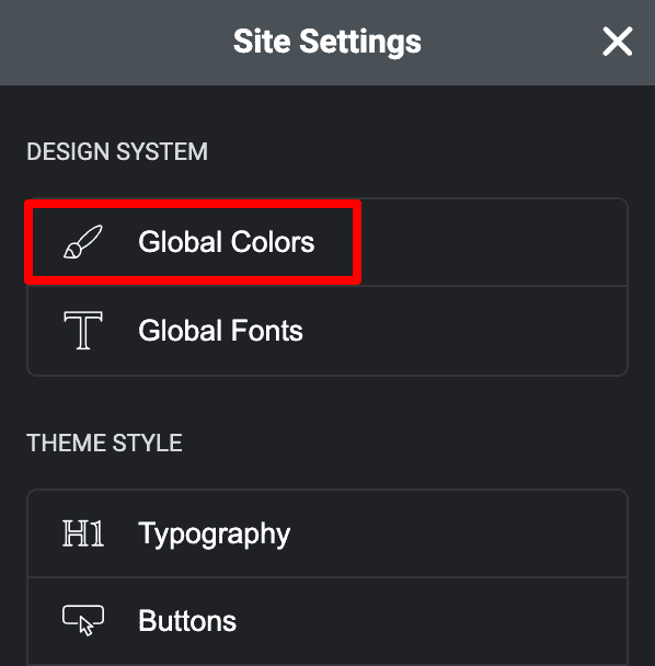 Global Colors Option in Elementor