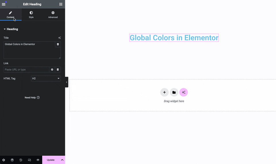 Apply Global Colors to Elementor Widget