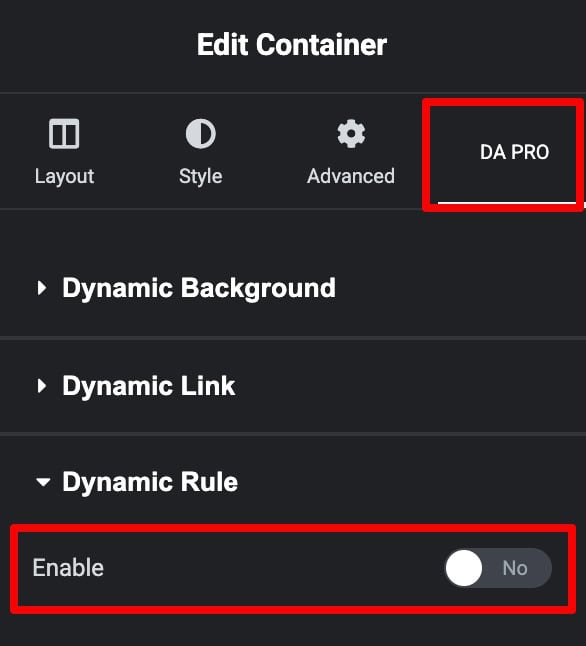 Add Dynamic Rule in Elementor