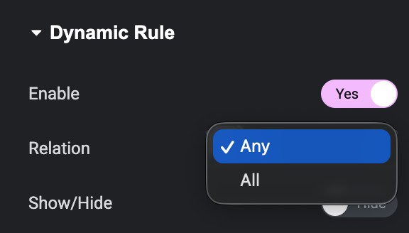 Dynamic Rule Settings