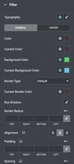 Filterable Gallery: Filter Style Settings