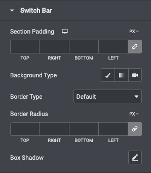 Content Switcher: Switch Bar Style Settings