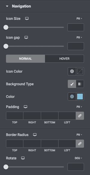 Content Ticker: Navigation Style Settings
