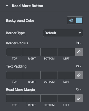 Post List: Read More Button Style Settings