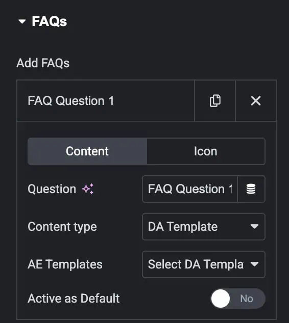 FAQ: Content Type Settings(DA Template)