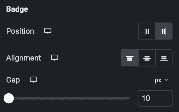Advanced List: Badge Settings