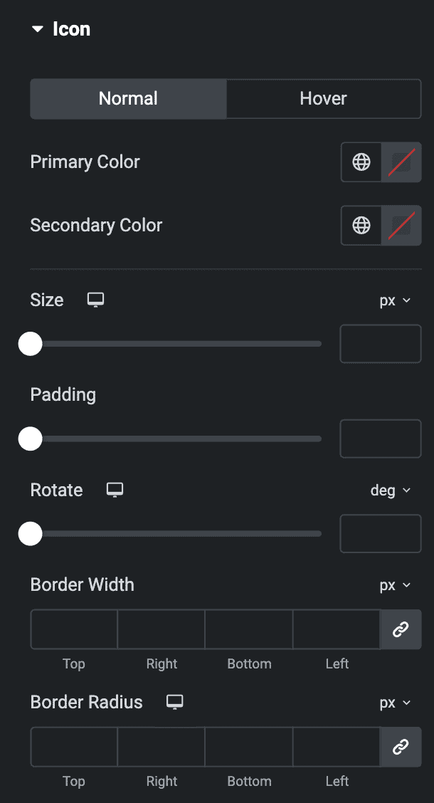 Advanced List: Icon Style Settings