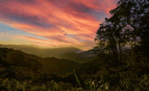 Sunset in Mountains
