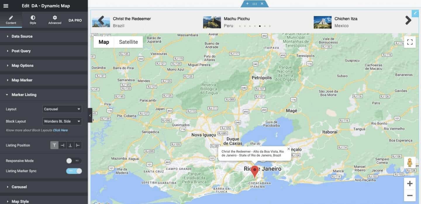 DA Dynamic Map: Map with Marker Listing