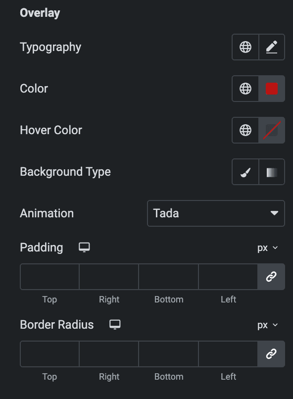 Floating Element: Image Overlay Style Settings