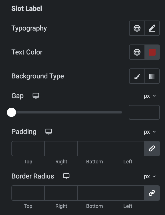 Business Hours: Slot Label Style Settings