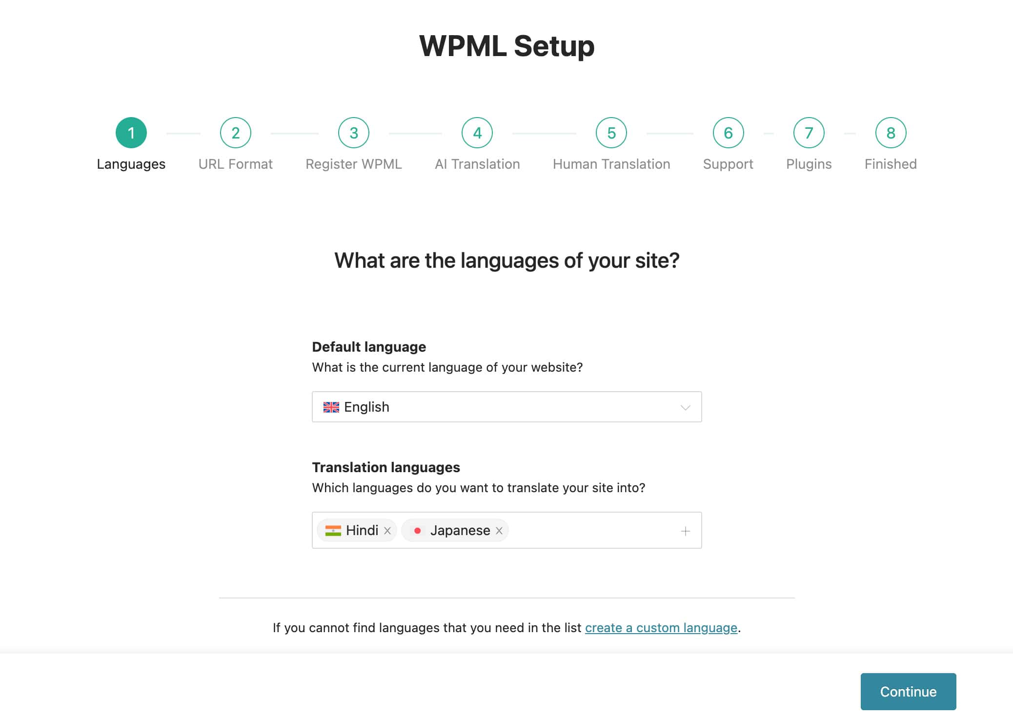 WPML Setup: Language Settings