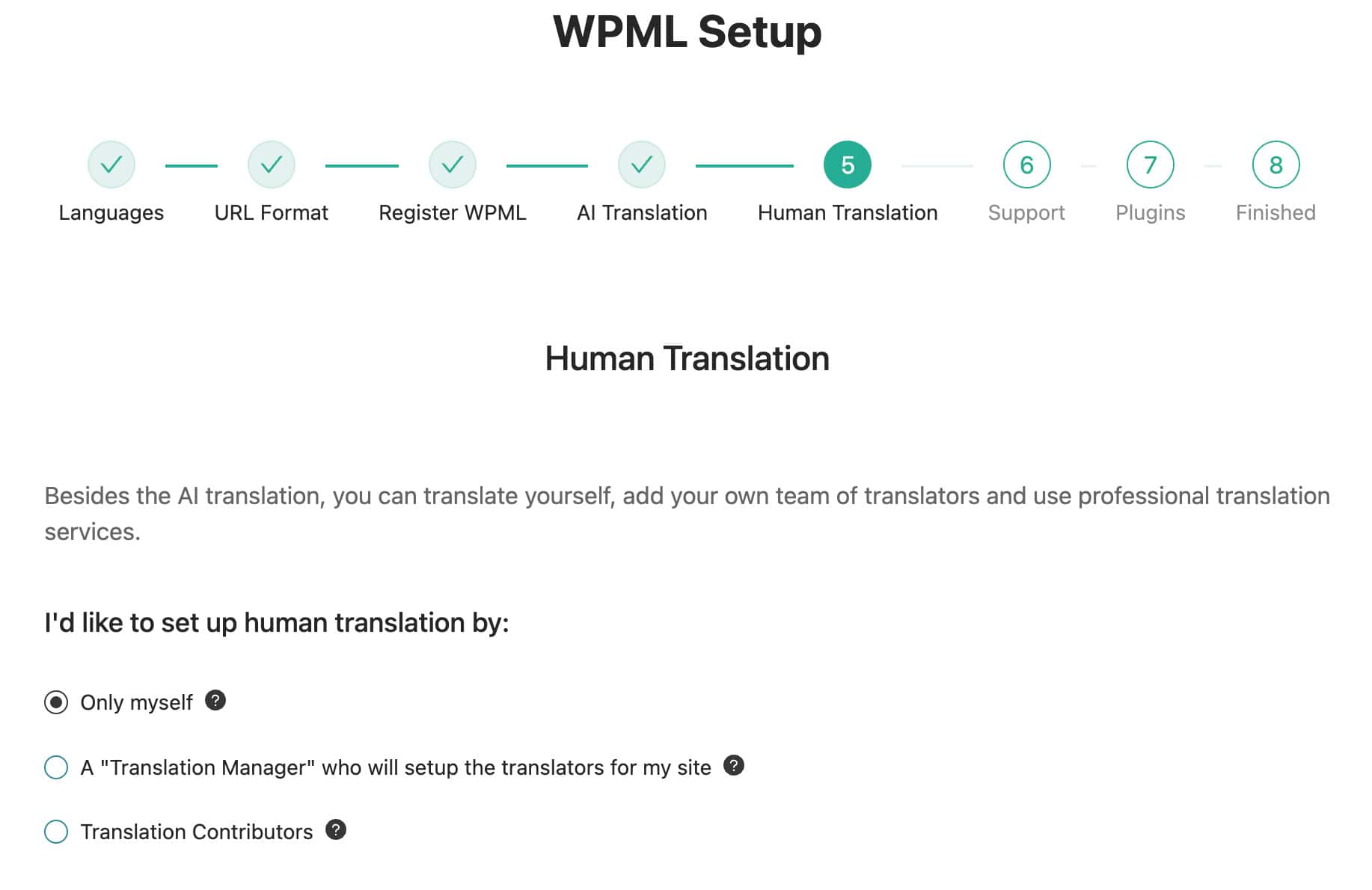 WPML Setup: Human Translation Settings