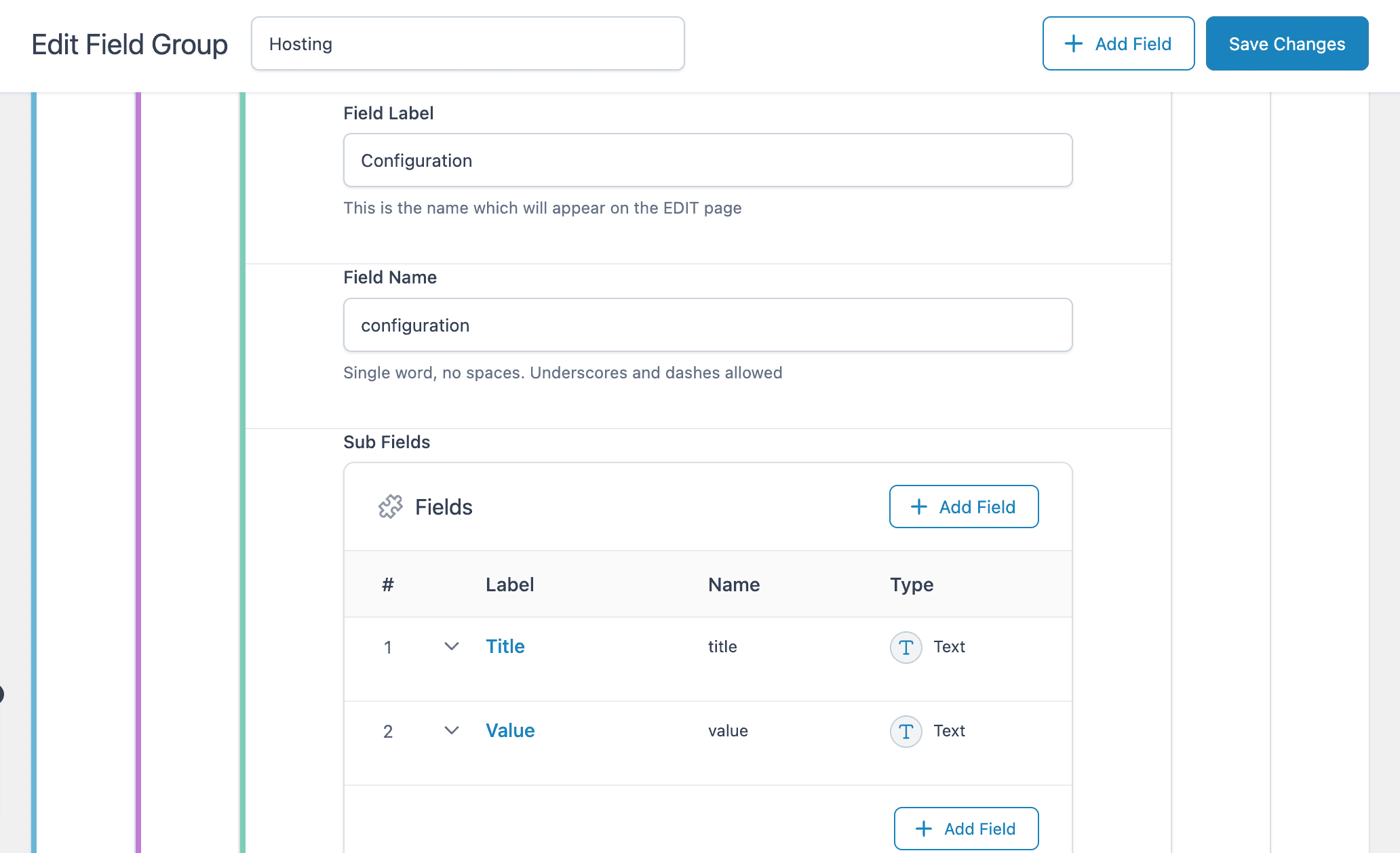 ACF: Adding Sub Fields to Nested Repeater