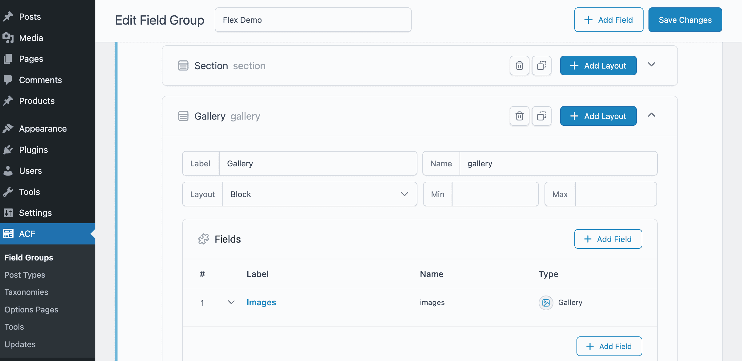 ACF: Creating two Layout