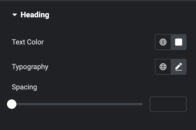 Thumbnail Slider: Heading Style Settings