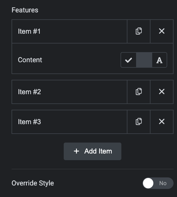 Comparison Table: Plan Features Settings