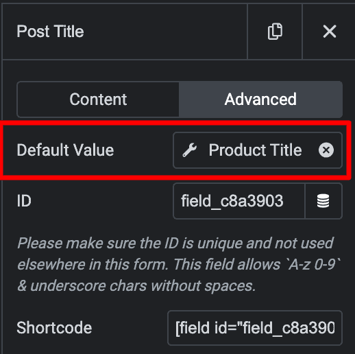 Set Default Value to Hidden Field