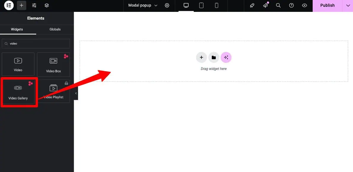 Add Video Gallery in Elementor