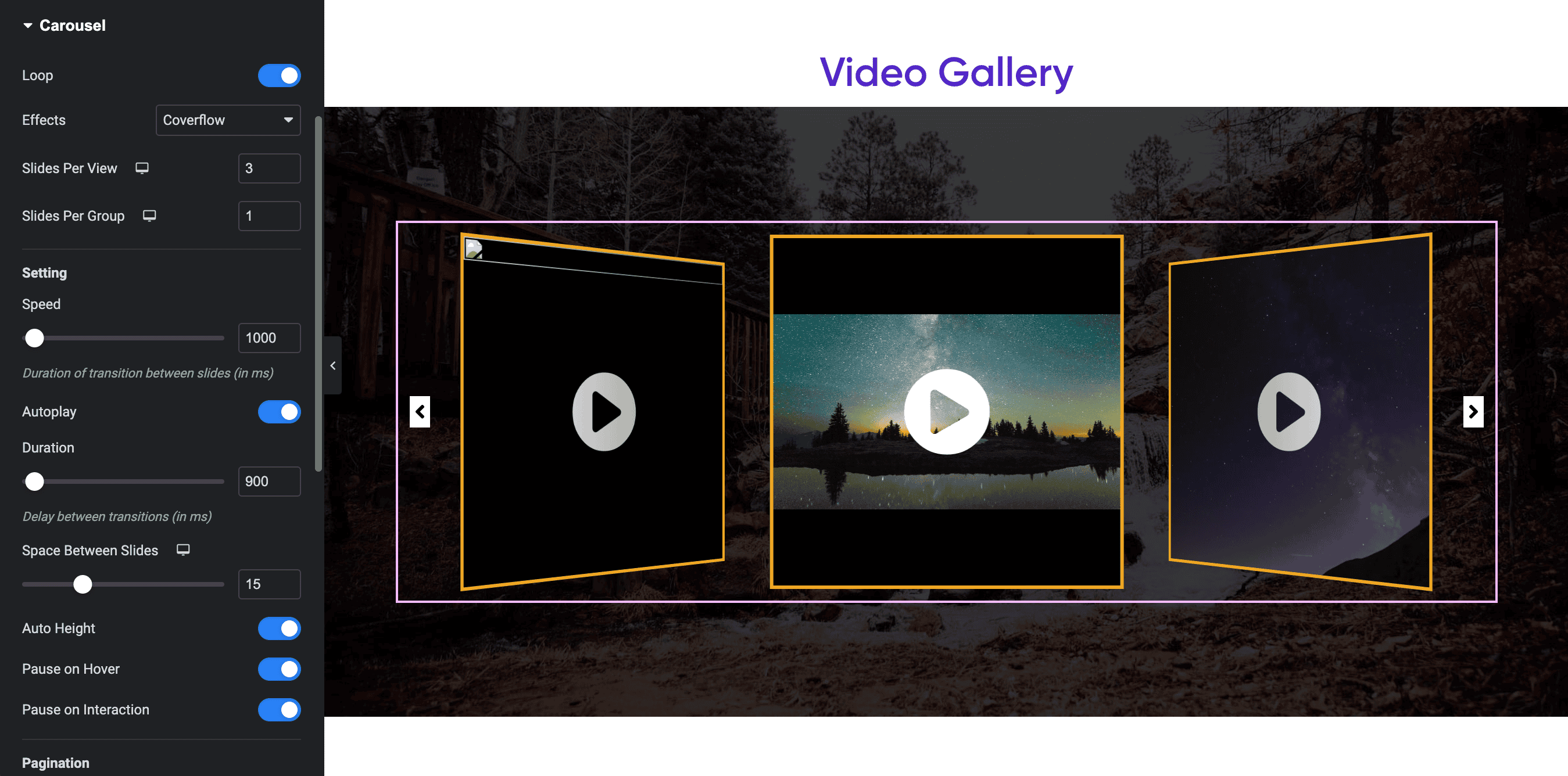 Video Gallery: Carousel Layout