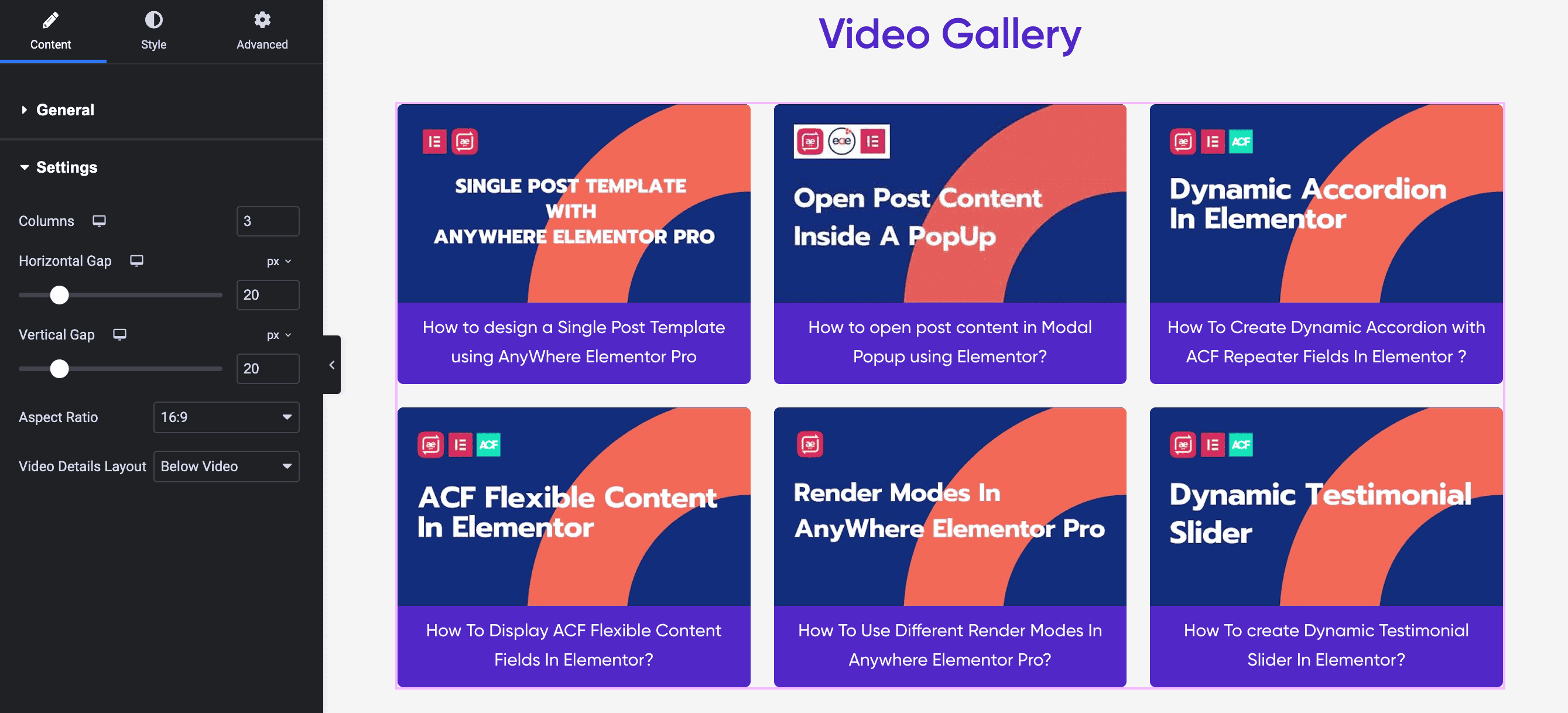 Video Gallery: Video Card Settings