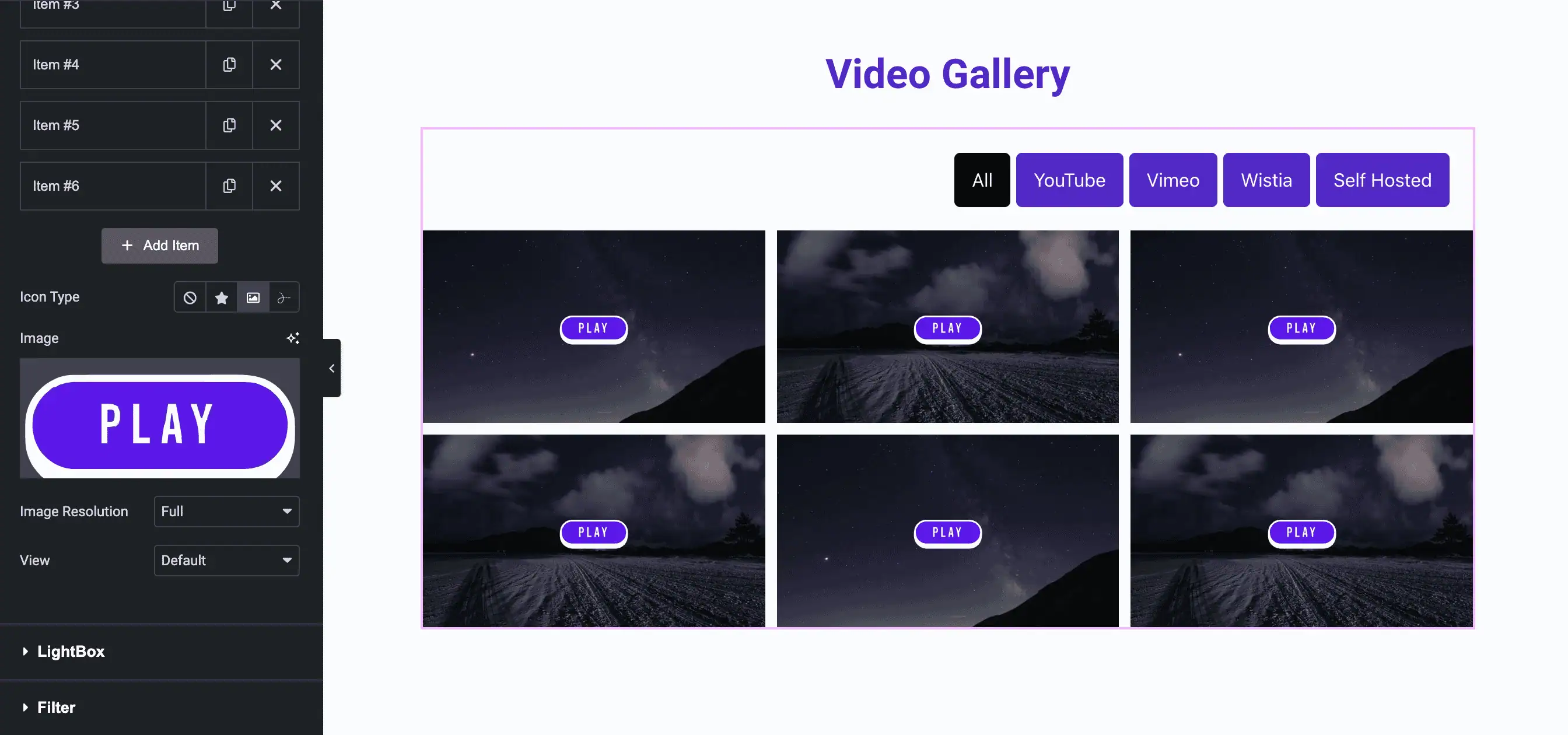 Video Gallery: Add Various Types of Icons