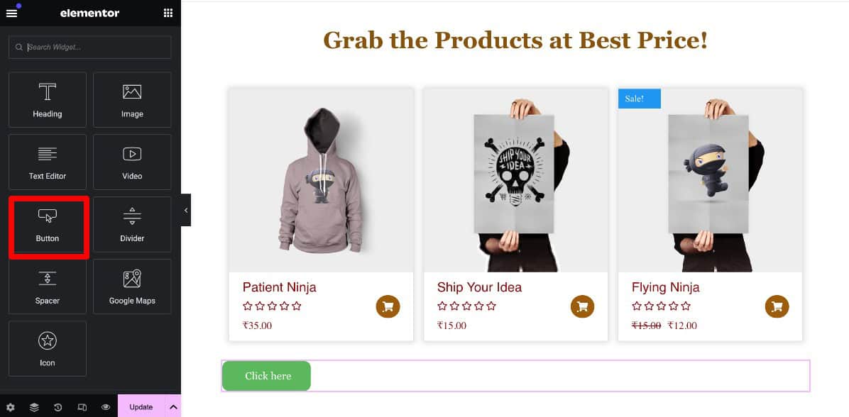 Elementor Scroll back to Top: Add Button in Page