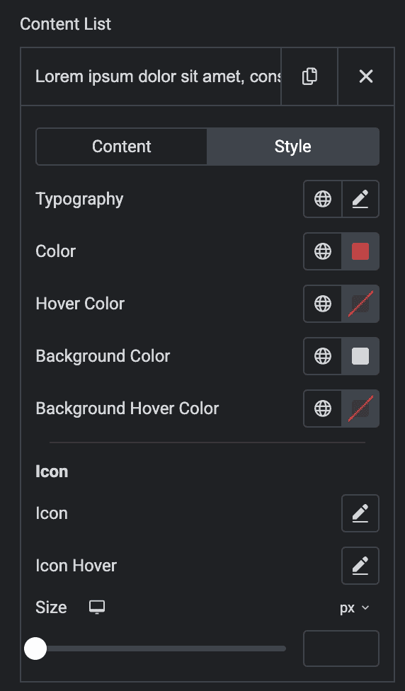 Text Scroll: Content Style Settings(Individual)