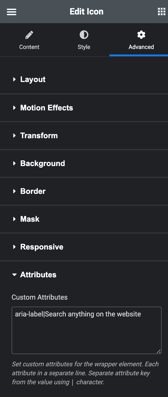 Website Accessibility: Add Custom Attributes in Elementor