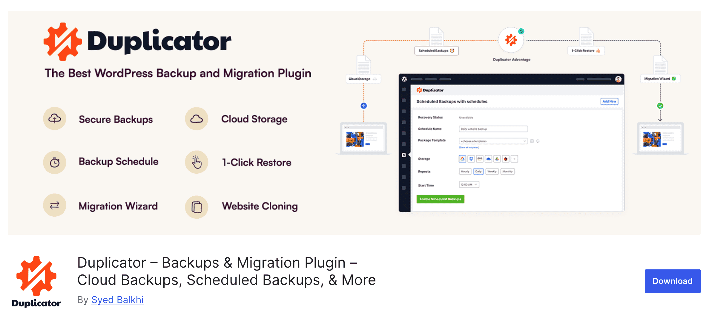 Duplicator Backup & Migration Plugin