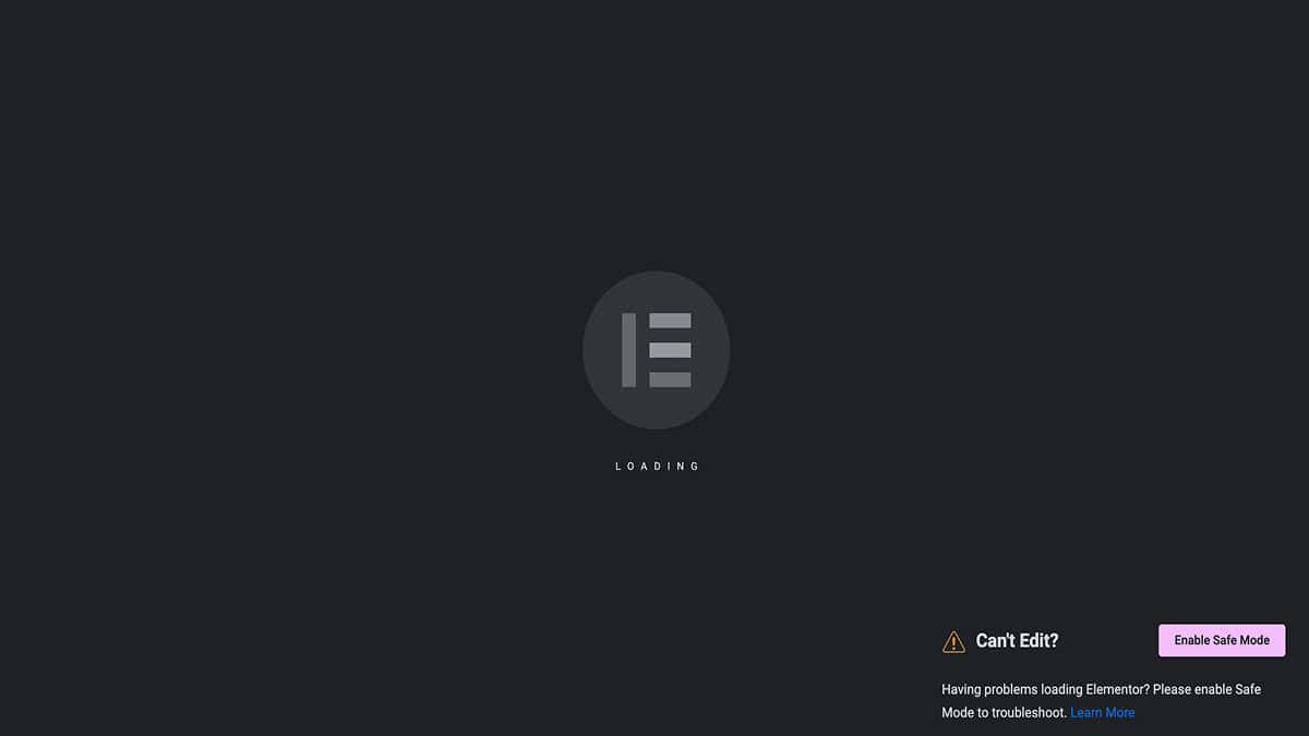 Elementor not loading