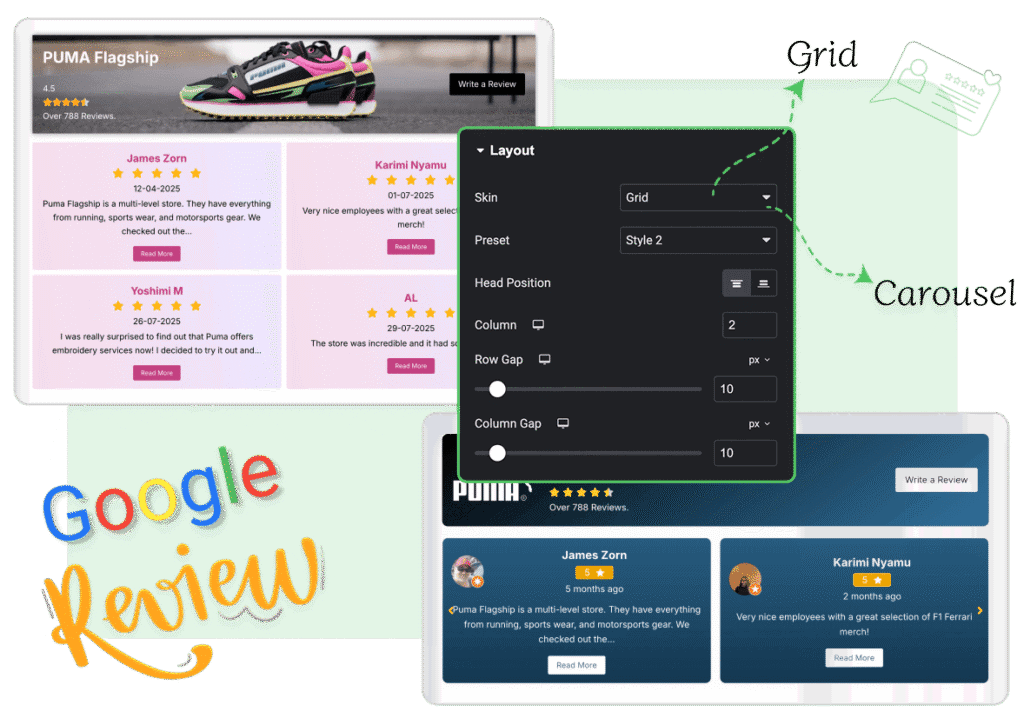 EAE google review demo SS