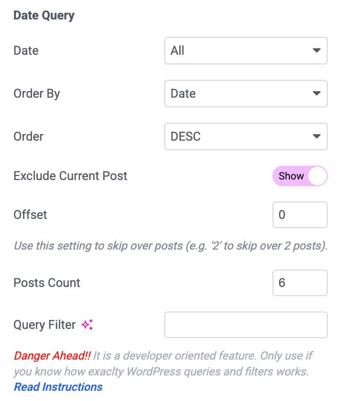 DA - Dynamic Map Date Query Settings
