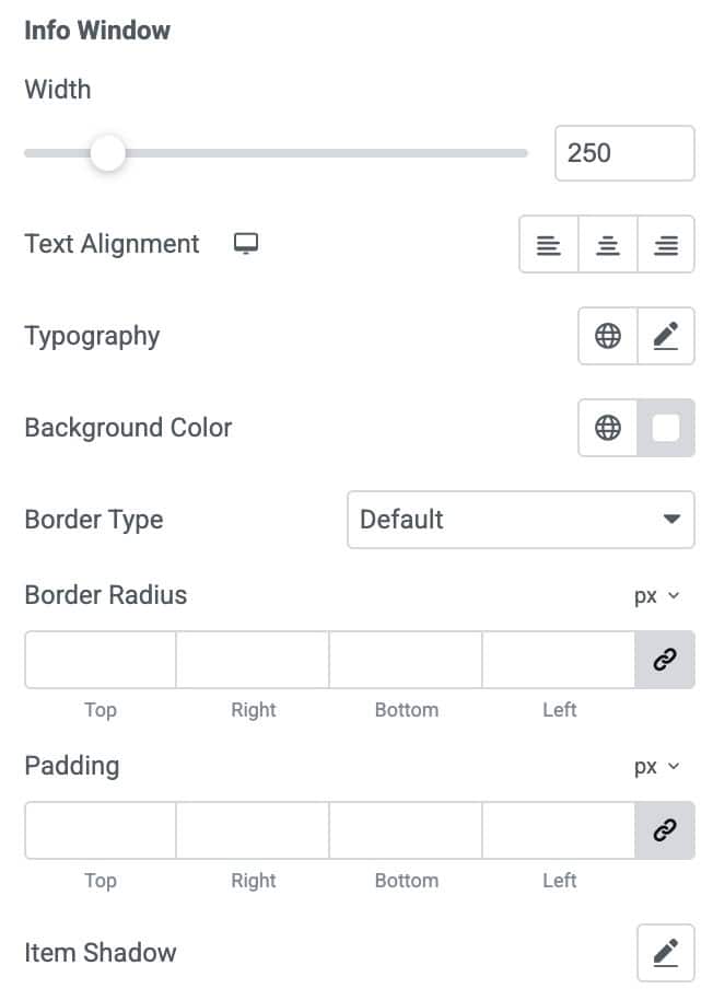 DA - Dynamic Map Info Window Style Settings